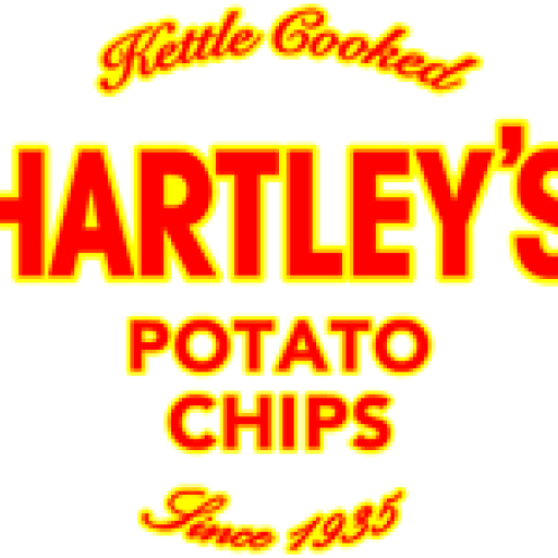 Yellow and Red Chips Logo - Hartleys Potato Chips