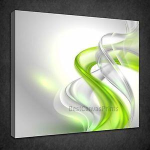 Green and White Swirl Logo - GREEN WHITE SWIRL ABSTRACT DESIGN BOX CANVAS PRINT WALL ART PICTURE