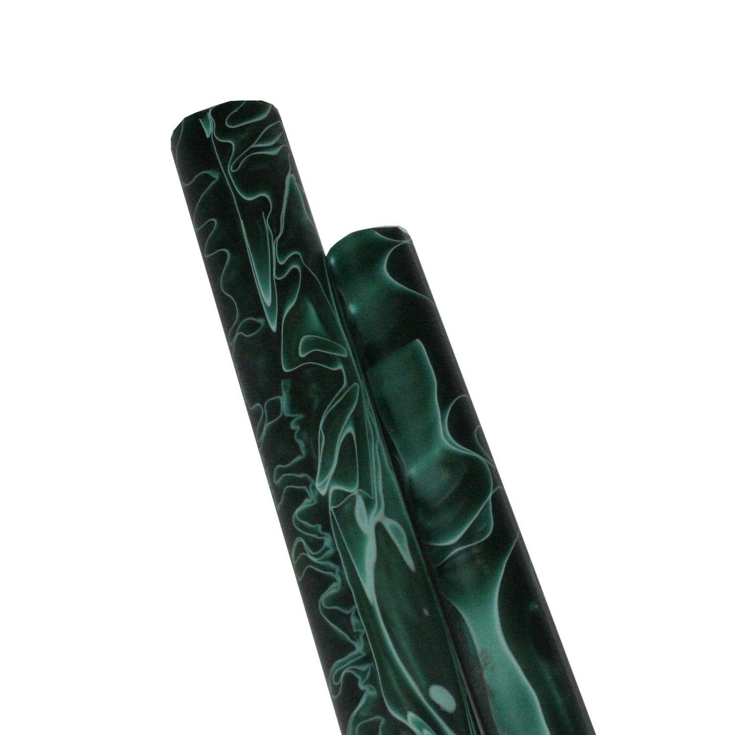 Green and White Swirl Logo - Emerald Green w/ White Swirl Acrylic Rod - 39