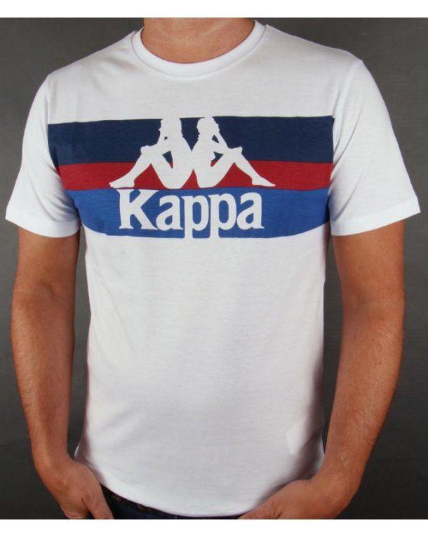 White and Blue T Logo - Robe Di Kappa Skippa Logo T-shirt White/blue/red - kappa logo ...