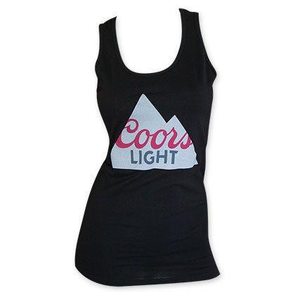 Coors Light Mountain Outline Logo - Coors Light Women's Black Mountains Logo Tank Top - Quality Liquor Store