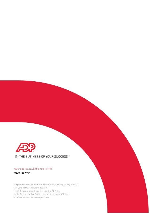 White and Red ADP Logo - ADP White Paper - The Role of HR - Executives Expectations