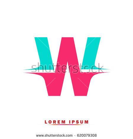 Blue and Red W Logo - Letter W Elegant typographic blue and pink | TYPOGRAPHY AND LOGO ...