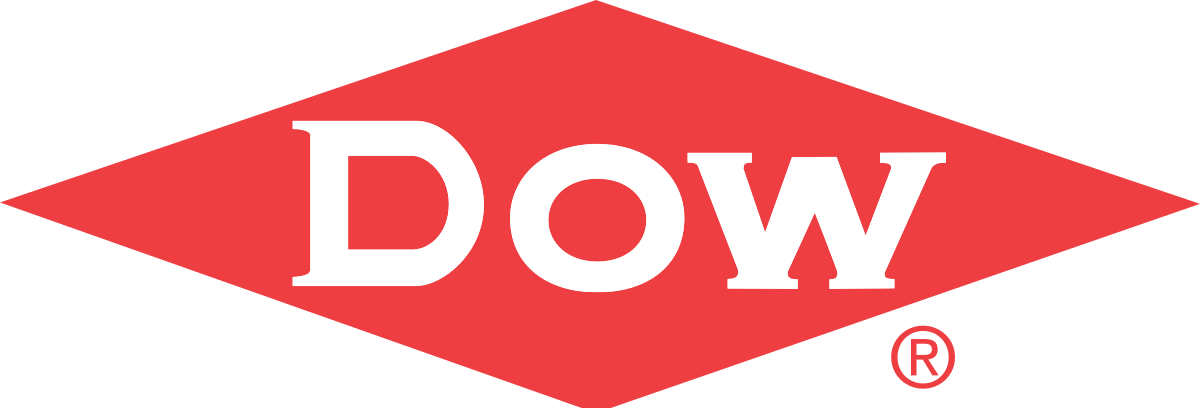 Red and White Lines with a Gavel Logo - Dow Chemical Company
