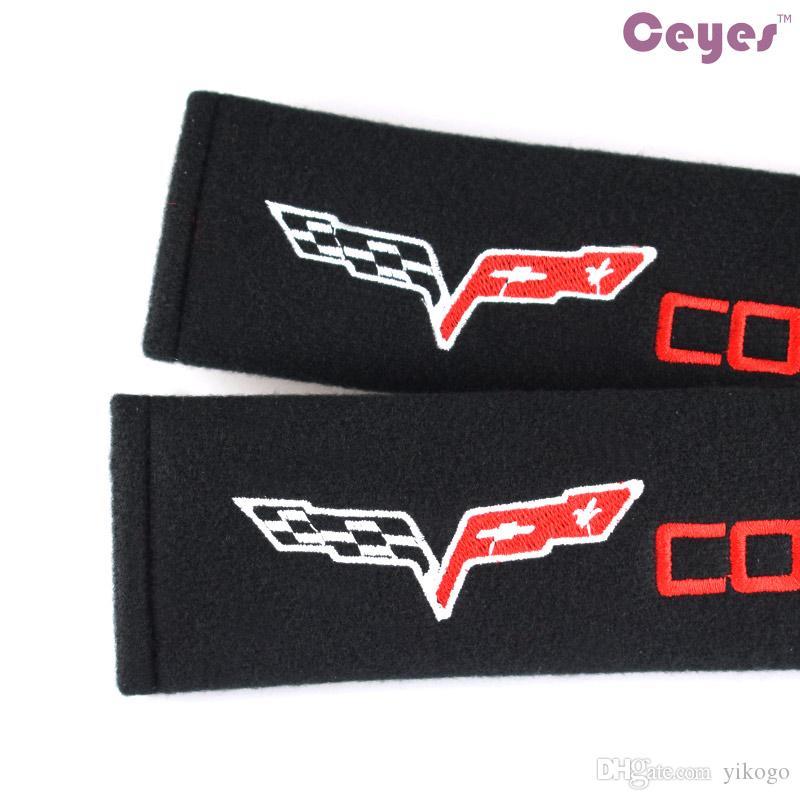Car Interior Logo - Car Interior Accessories Soft Safety Belt Cover For Corvette C3