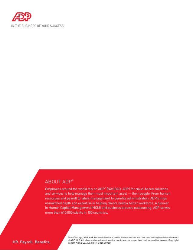 White and Red ADP Logo - ACA Compliance A Blueprint for Employers White Paper - Oct '14