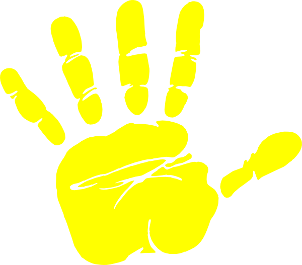 Yellow Hand Logo - Yellow Hand Print Clip Art at Clker.com - vector clip art online ...