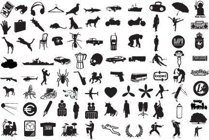 Silhouette Logo - Logo icons collection various silhouette style Free vector