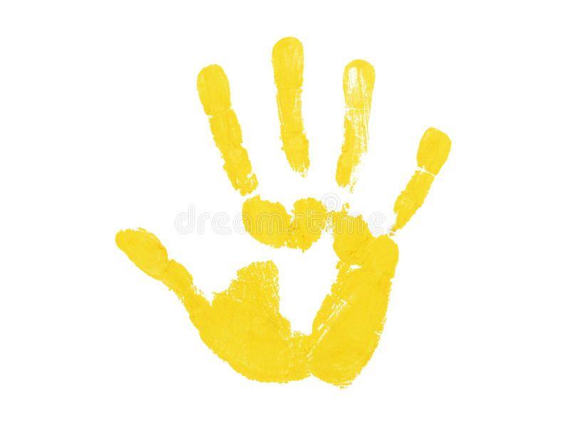 Yellow Hand Logo - Yellow Hand Print | Free Clipart Download