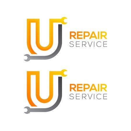 Industrial Mechanic Logo - Vector of Letter U with wrench logo - Free