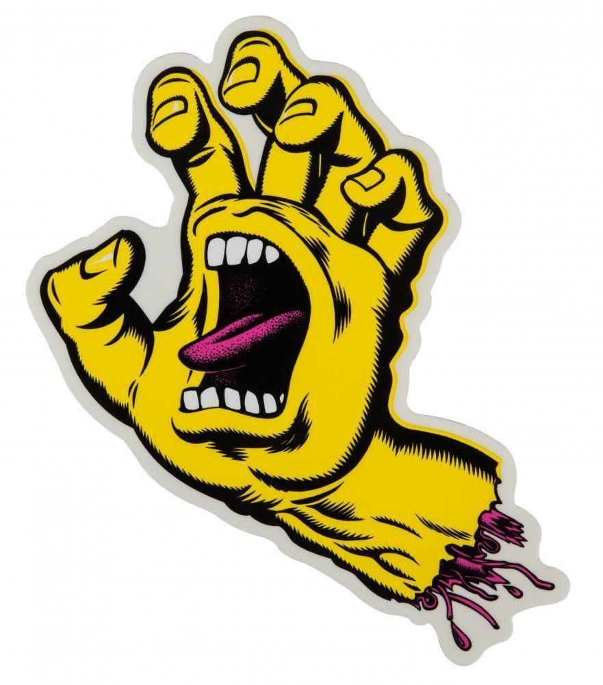 Yellow Hand Logo - Santa Cruz Screaming Hand Skateboard Sticker - 3