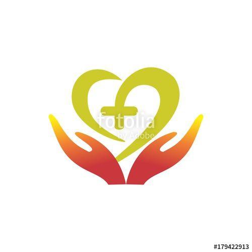 Yellow Hand Logo - Love Cross Hand Logo Stock Image And Royalty Free Vector Files