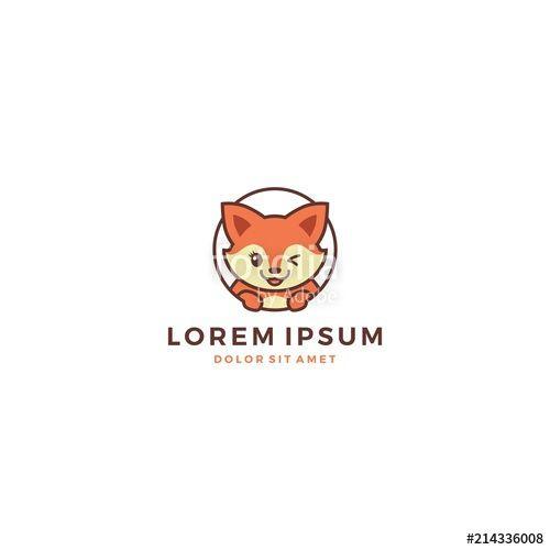 Cute Animal Logo - cute fox animal logo template vector icon female