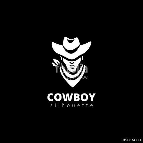 Silhouette Logo - Cowboy head Silhouette Logo Western design vector icon