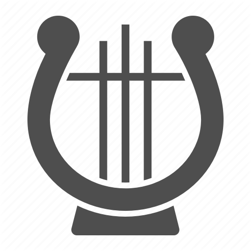 Old Opera Logo - Harp, instrument, lyre, melody, music, old, opera icon