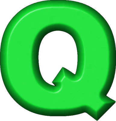 Green Q Logo - Presentation Alphabets: Green Refrigerator Magnet Q