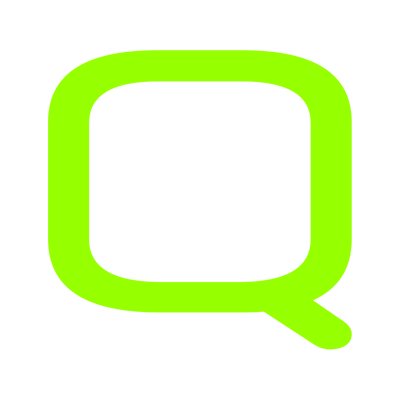 Green Q Logo - Logo transparent (white text small) - Q-Audio