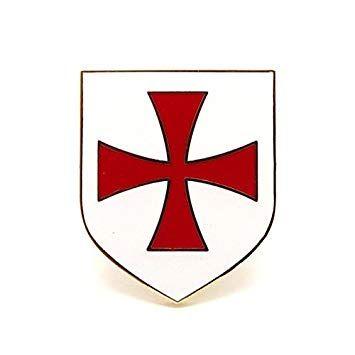 Red Shield White Cross Logo - Knights Templar Crusader Red Cross White Shield Lapel Pin Badge ...