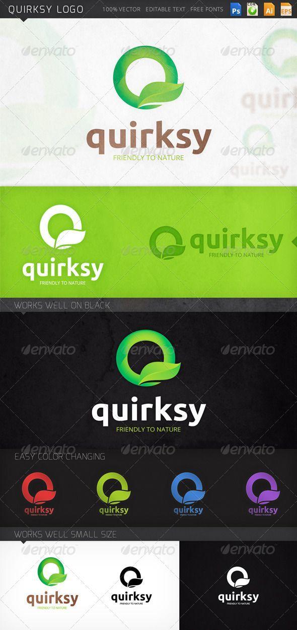 Green Q Logo - Quirksy Letter Q Logo Template. Fonts Logos Icons