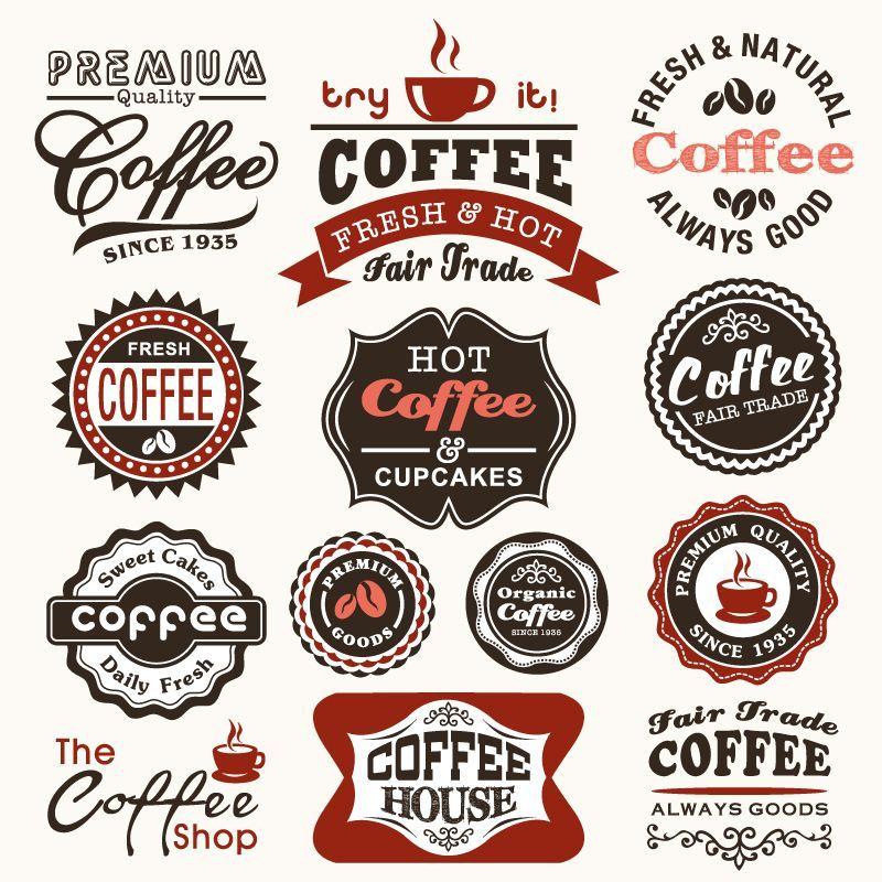 Coffee Food Logo - Nostalgia Coffee Label Vector Illustration. Lazy Drawing