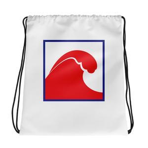 Red Wave Logo - RED WAVE Logo Drawstring bag