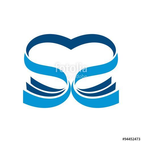 Blue Double S Logo - Double S Love Book Simple Illustration Stock Image And Royalty Free