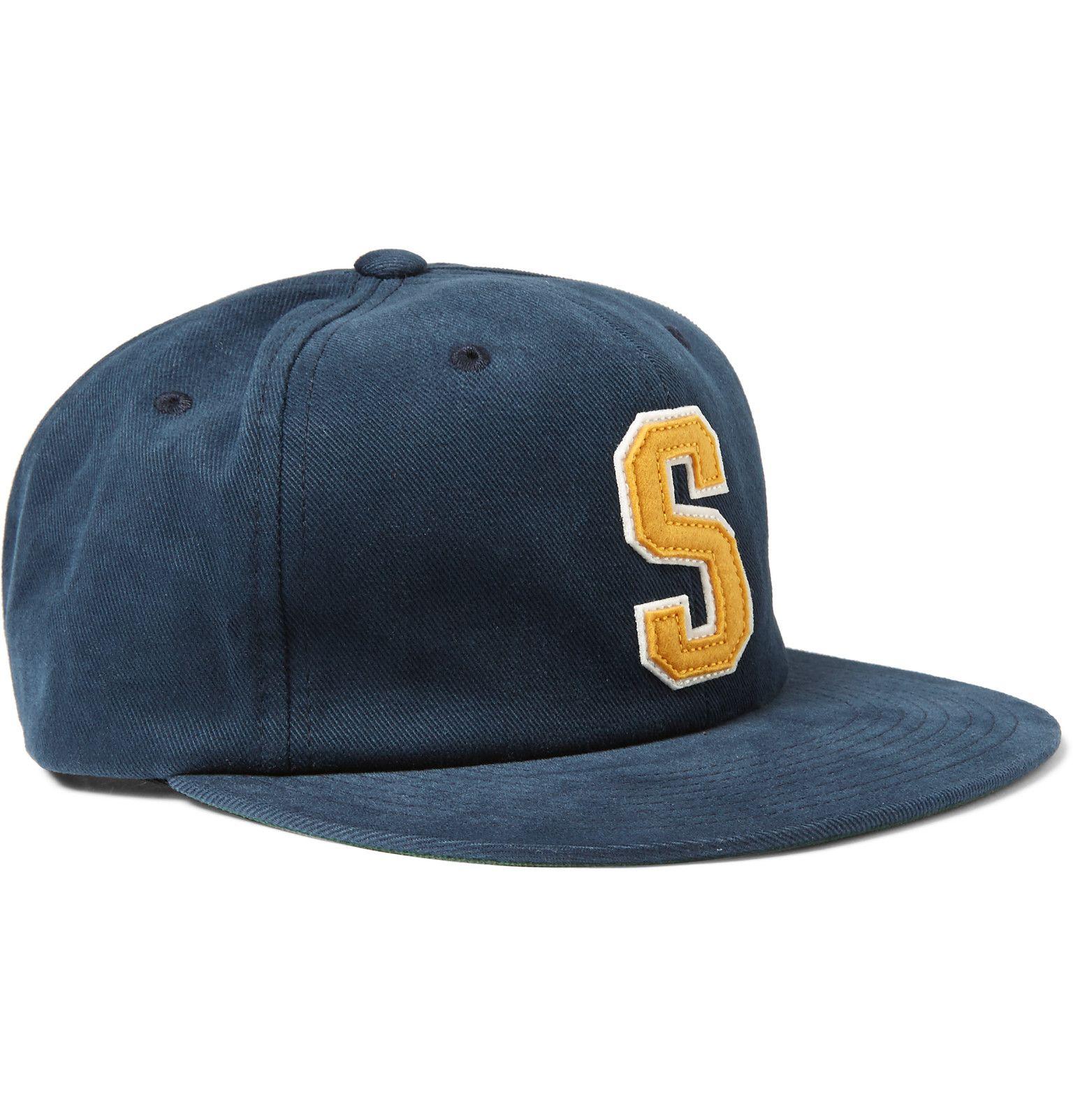 Blue Double S Logo - Stussy Double S Appliquéd Cotton Baseball Cap in Blue for Men