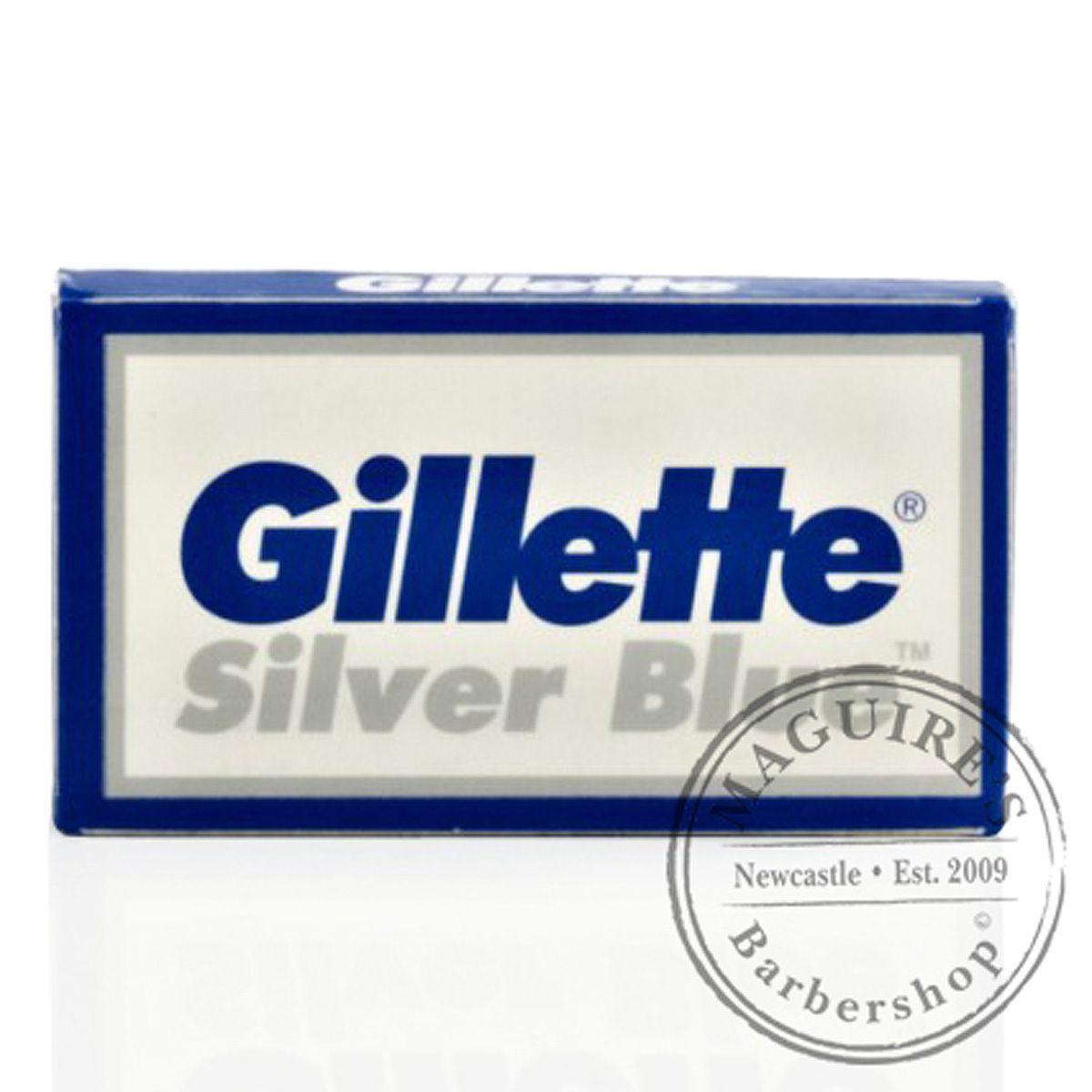 Blue Double S Logo - Gillette Silver Blue Double Edge (DE) Razor Blades'S