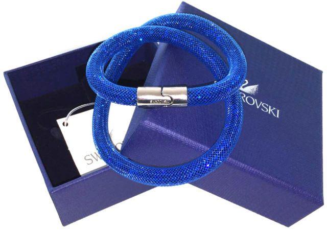 Blue Double S Logo - Swarovski Stardust Capri Blue Double Bracelet M