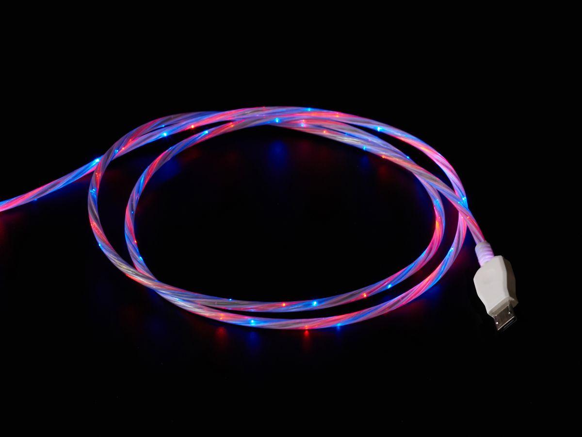 Blue and Red B Logo - USB micro B Cable with LEDs - Blue and Red [1 meter] ID: 4008 ...