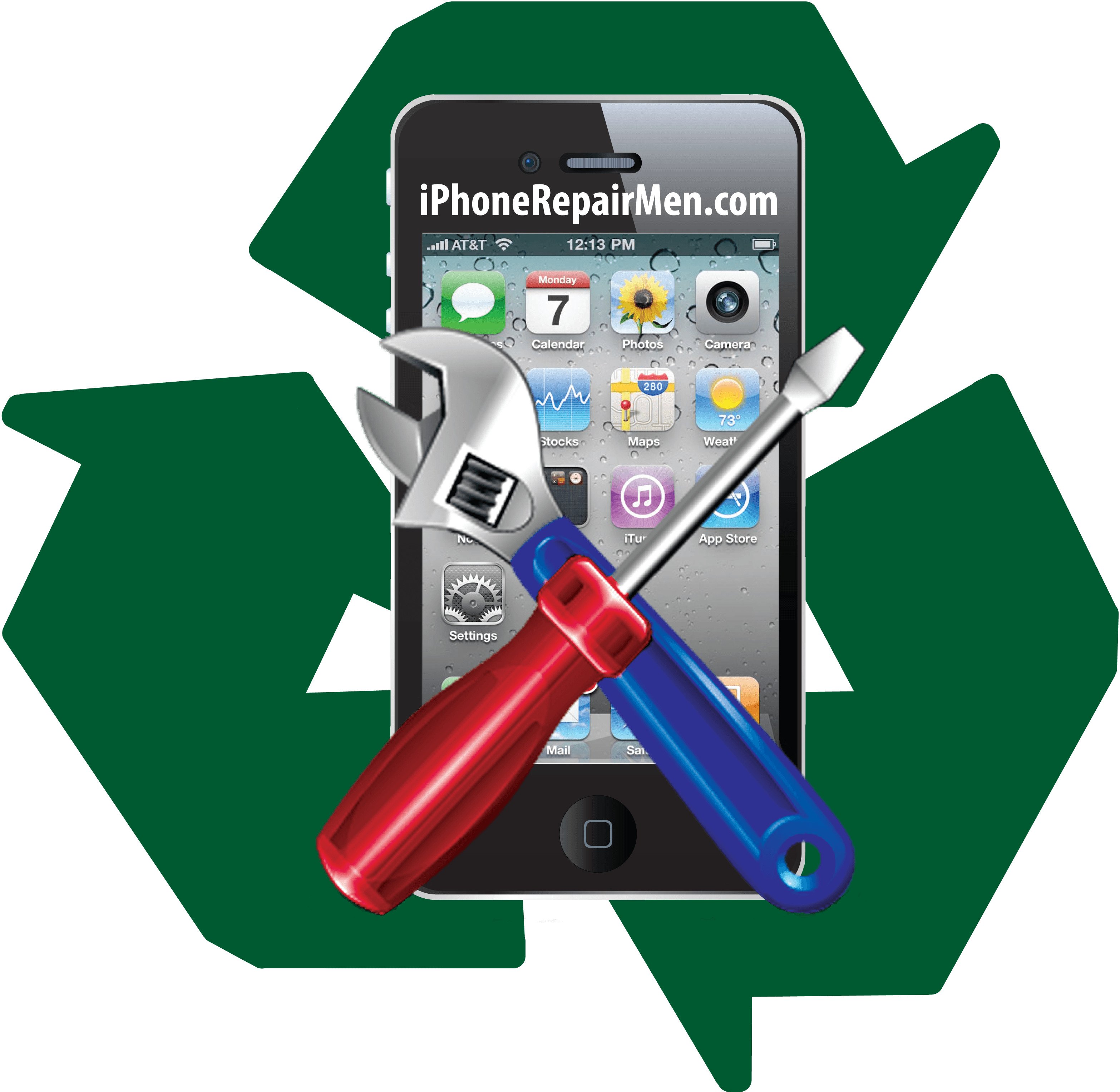 Cracked Phone Logo - iPhone Repair Men. iPhone Repair Tampa. Cell Phone Repair Tampa