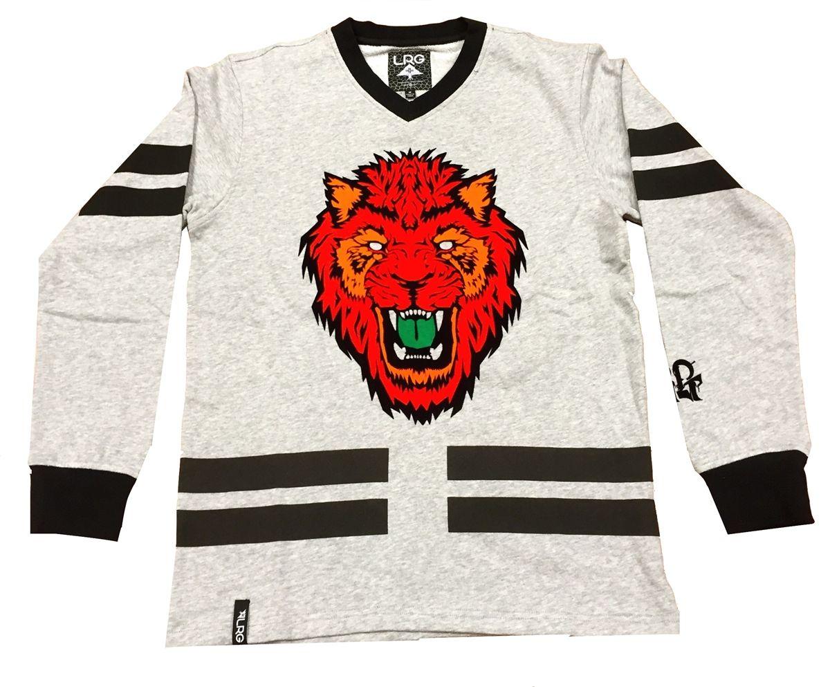 Lifted Research Group Logo - LRG Lifted Research Group Los Gatos Hockey Jersey Gray Sweater