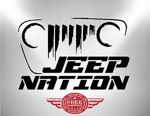 Jeep Nation Logo - JEEP NATION DECAL VINIYL BEST STICKER JK TJ 4X4 EDITION CAR GLASS