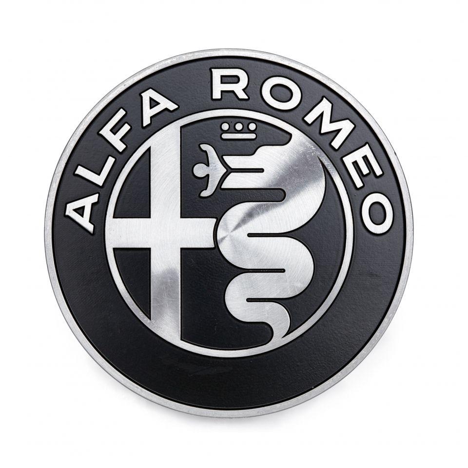 Alfa Romeo Logo - BLACK ALUMINIUM PAPERWEIGHT WITH NEW A.R. LOGO