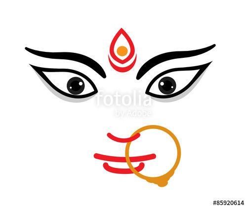 Goddess Face Logo - Maa Durga Face Expression hindu goddess Stock image