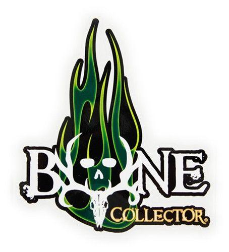 Bone Collector Logo - Bone Collector Flaming Skull Logo Flat Decal - Green - Qty 1 SPG ...
