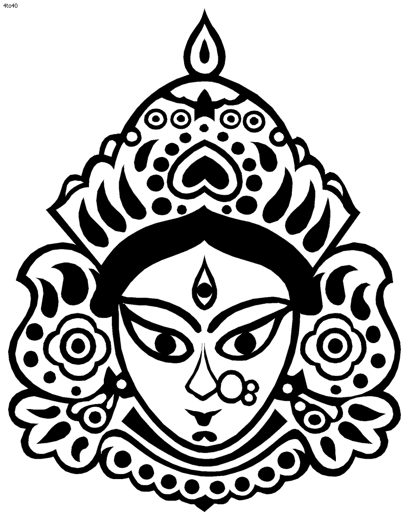 Goddess Face Logo - Goddess Durga Face Coloring Page - Kids Portal For Parents
