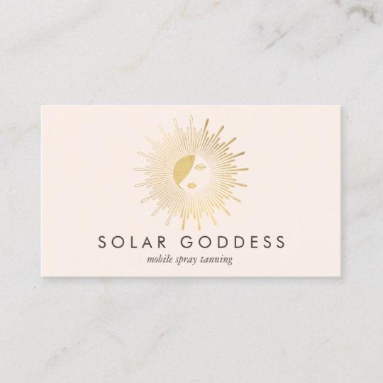 Goddess Face Logo - Sun Goddess Girl Logo Spray Tanning Salon Pink Business Card ...