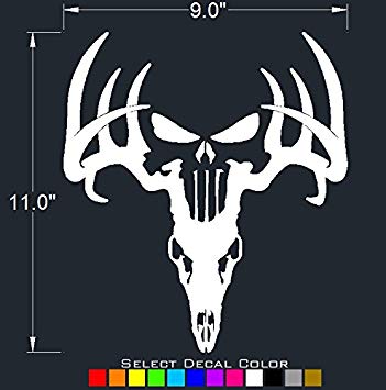 Bone Collector Logo - UNDERGROUND DESIGNS Deer Punisher Skull Decal Window