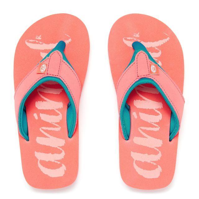 Swish Logo - Animal Girls Swish Logo Beach Summer Holiday Slip on Thongs Sandals