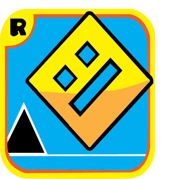 Blue Dash Logo - custom geometry dash logo (made in illustrator)