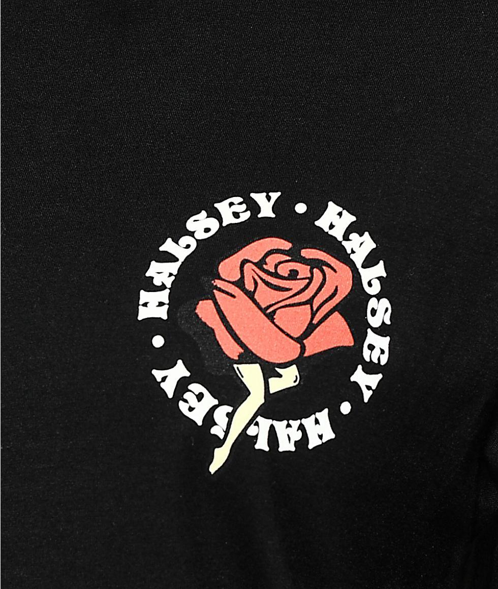 Halsey Logo - Halsey Womens Long Sleeve Tees - Rosie Leg Black Long Sleeve T-Shirt ...