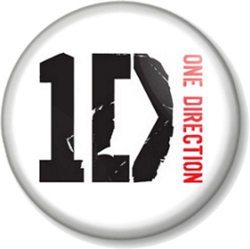 Harry Styles Logo - One Direction Logo White Pinback Button Badge 1D Harry Styles Zayn ...
