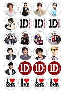 One Direction Logo - Edible One Direction 1D Band & Logo Cupcake Toppers Iced Fairy