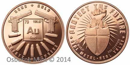 Guns and Gold Logo - Guns and Gold, Safety in Numbers 1oz Copper Round