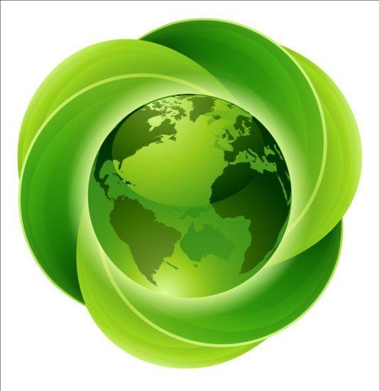Green Globe Logo - Globe leaves logo vector free download