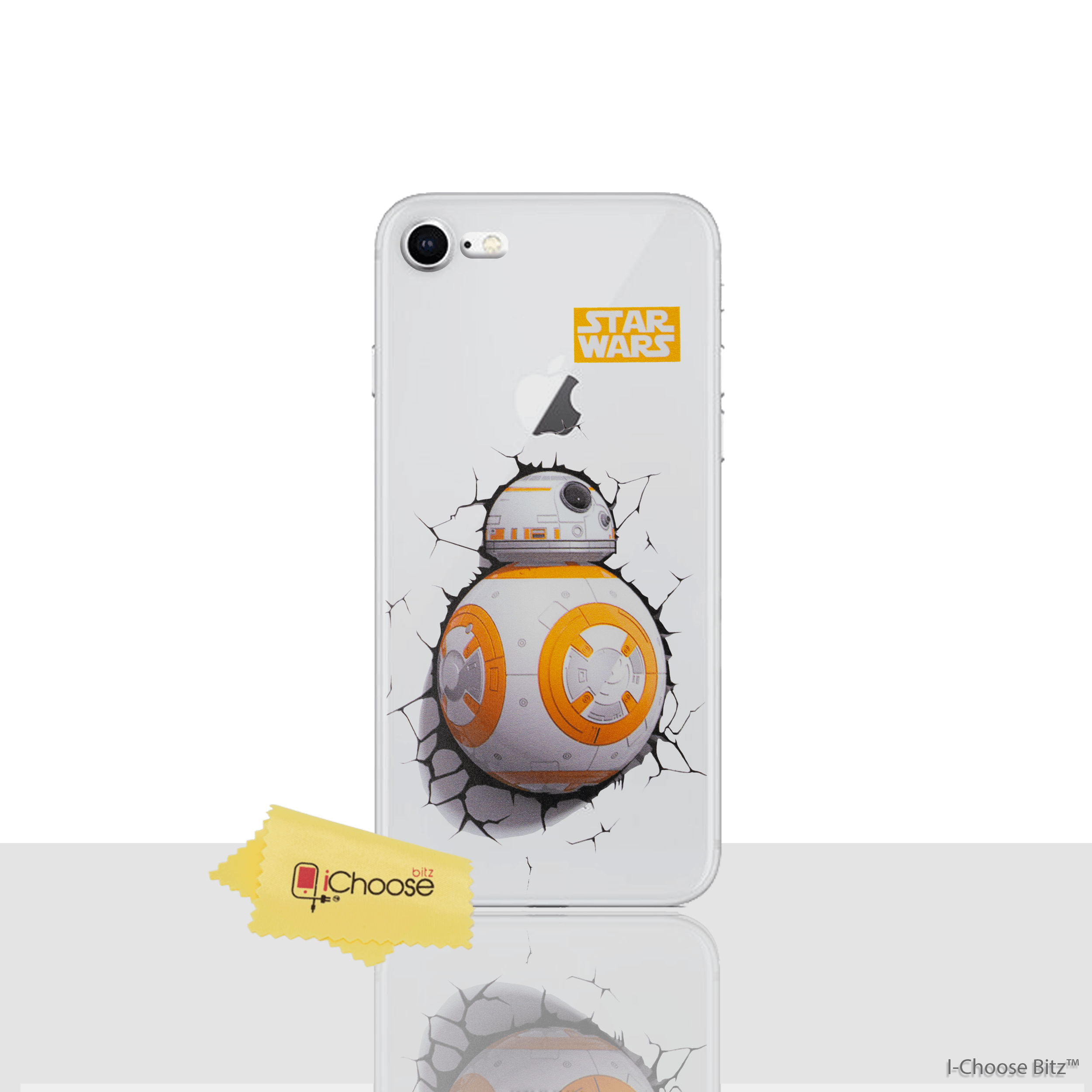 Cracked Phone Logo - BB-8 Cracked Wall Gel Case Apple iPhone 7 4.7 Inch Screen Protector ...