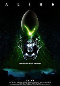Alien 1979 Logo - Alien 1979 Sigourney Weaver Stretched Canvas Art Movie Poster Film ...