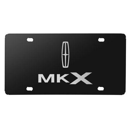MKX Logo - Lincoln MKX 3D Dual Logo Black Stainless Steel License Plate