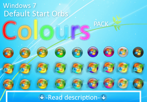 Windows 7 Start Logo - Colours : A colored Windows 7 default start orb